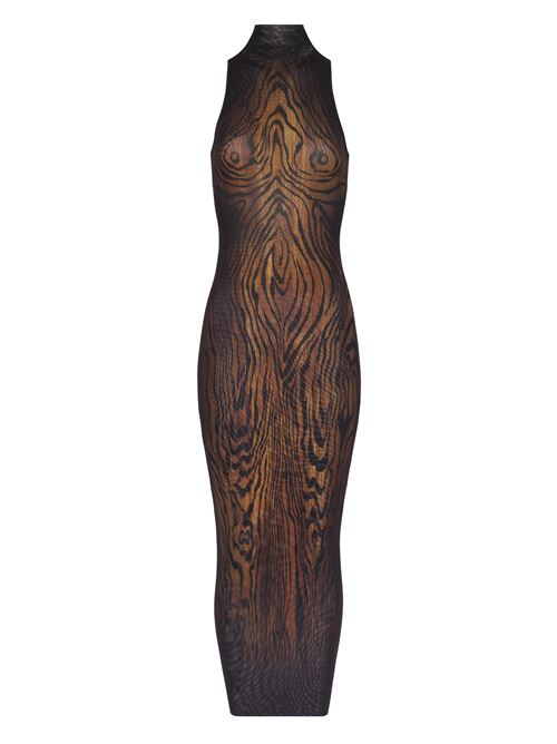 Long dress double layer printed wood JEAN PAUL GAULTIER | 2503WDR029M002P0060